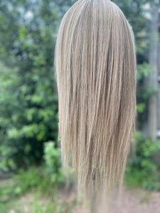 Luxury Balayage Highlight Light Ash Blonde 100% Human Hair Swiss 13x4 Lace Front Glueless Wig U-Part, 360 or Full Lace Upgrade Available
