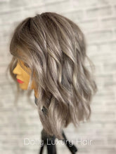 Load image into Gallery viewer, ALASKA | Luxe Cold Grey Balayage 100% Human Hair Swiss 13x4 Lace Front Glueless Wig  Bleached Knots Transparent Lace Full Lace Upgrade Available

