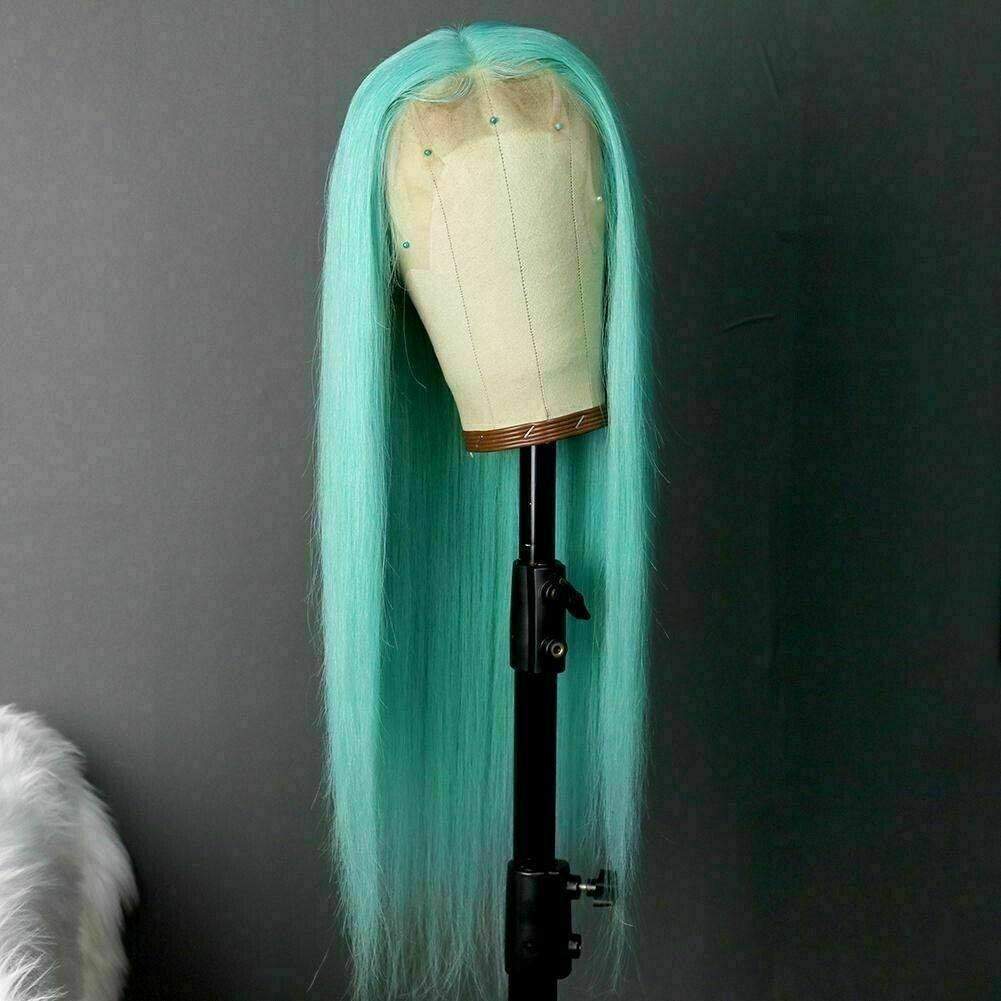 Luxury Remy Light Blue 100% Human Hair Swiss 13x4 Lace Front  display picture 2