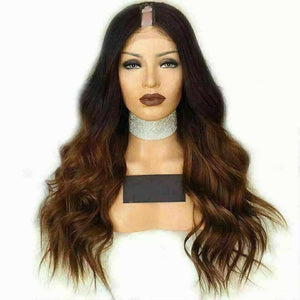 Luxury Ombre Auburn Brown U Part Wavy 100% Human Hair Swiss 13x4 Lace Front Glueless Wig U-Part U-Part, 360 or Full Lace Upgrade Available
