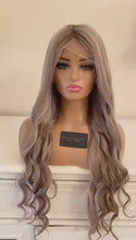 Load and play video in Gallery viewer, READY TO SHIP 30” 180% Full Lace Ash Blonde  Balayage Highlighted Human Hair Wig
