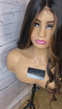 Load and play video in Gallery viewer, READY TO SHIP Luxury 26” 180% Dark Brown Balayage Silk Top Cap Wig Human Hair Swiss Glueless Sale Bleached Knots
