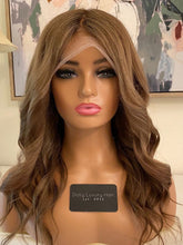 Load image into Gallery viewer, READY TO SHIP 16&quot; 150% Small Cap Full Lace Light Brown Balayage Highlighted Human Hair Wig
