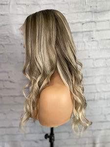 READY TO SHIP Luxury 18” 150% Ash Blonde 13x6 Human Hair Balayage Highlight Wig