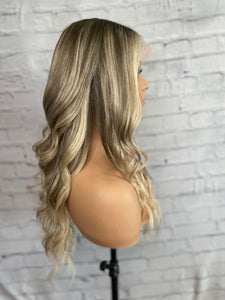 READY TO SHIP Luxury 18” 150% Ash Blonde 13x6 Human Hair Balayage Highlight Wig