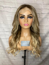 Load image into Gallery viewer, READY TO SHIP Luxury 22” 180% Ash Blonde Face Framing Size M Wig Human Hair Swiss Glueless Sale
