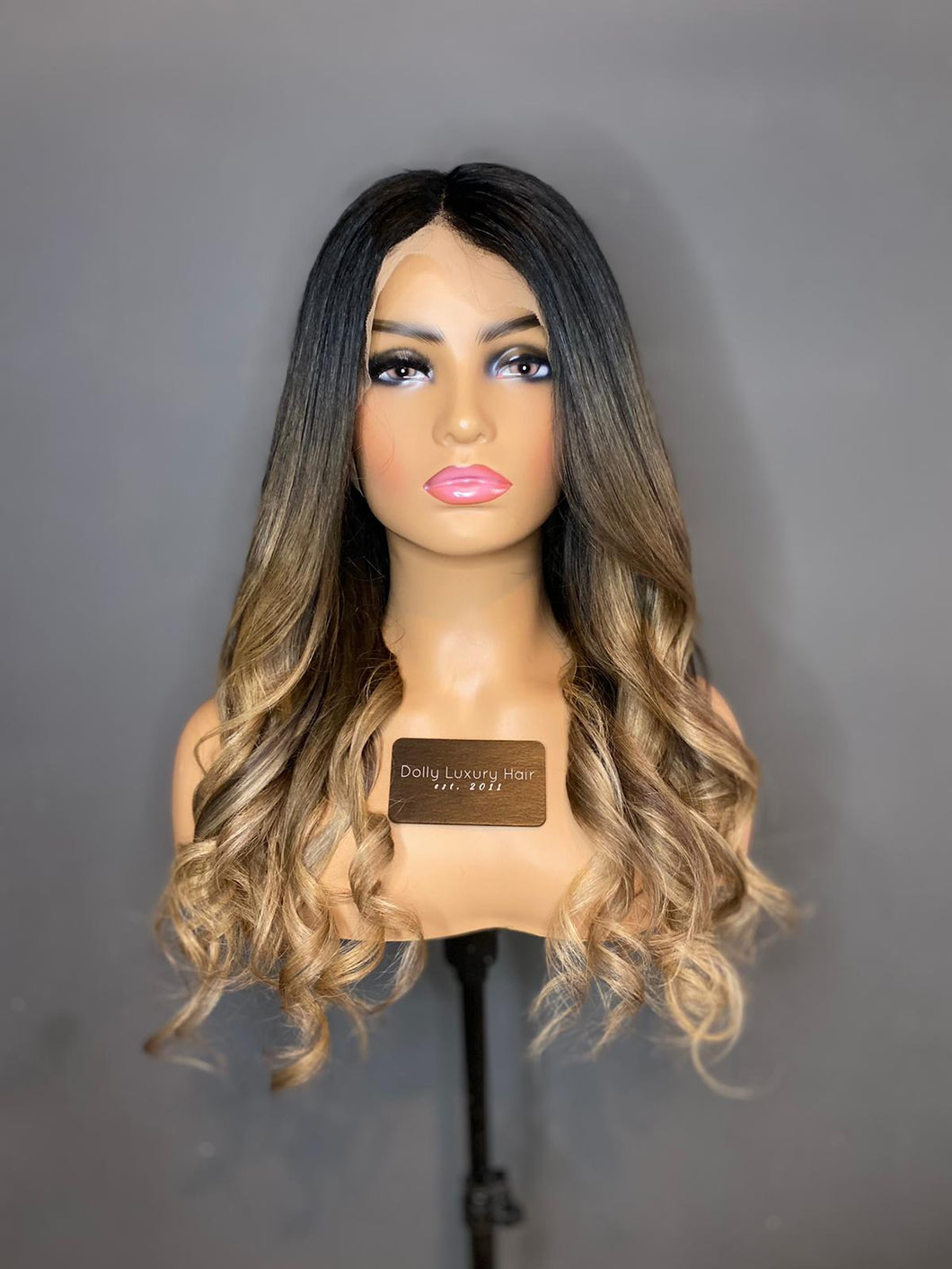 SALE READY TO SHIP Luxury 20” 150% Lace Front Dark Brown & Blonde Ombre Balayage Wig